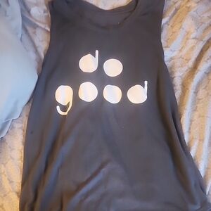 Gray Tank Top with White Print